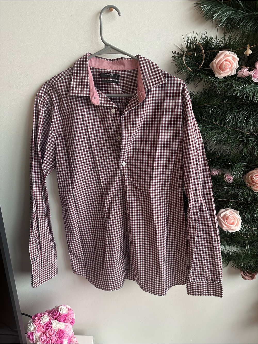 Mango Men's Checked Button-Down Shirt